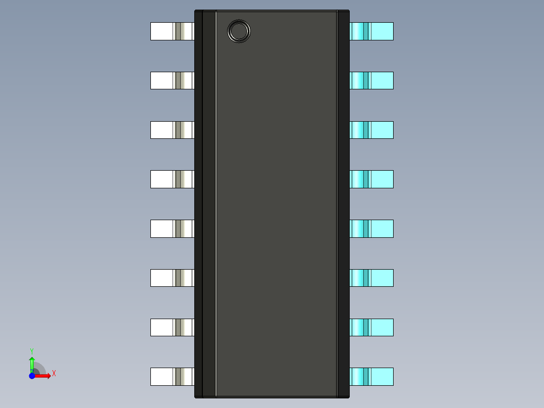 元器件3D封装SOIC1643前视图