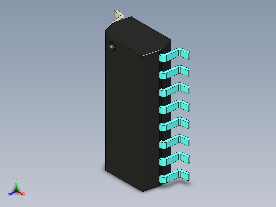 元器件3D封装SOIC1643正等轴测图