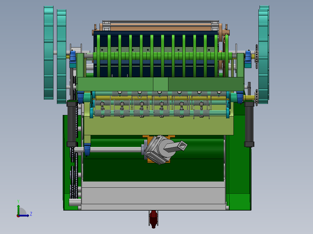 棉田残膜回收打包一体机左视图