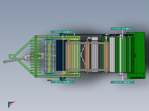 棉田残膜回收打包一体机俯视缩略图