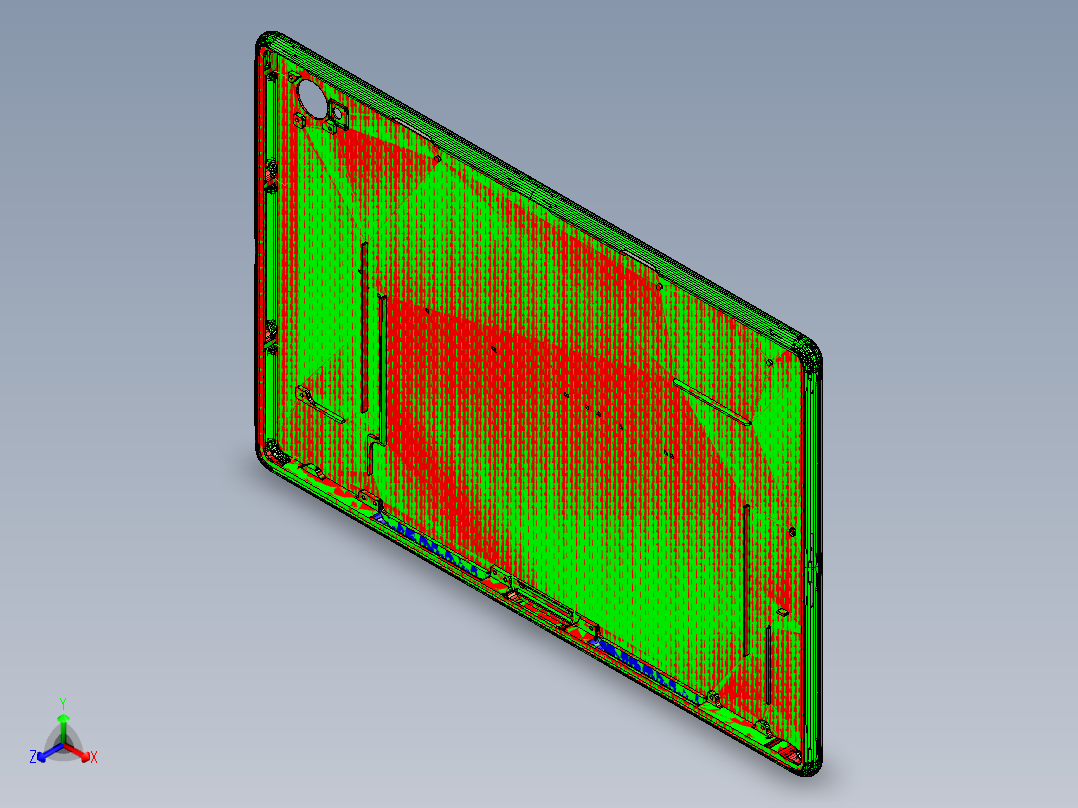 平板电脑外壳铣内腔程序图档正等轴测图
