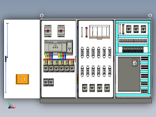 三柜组装双电源刀开关变频器控制柜前视缩略图