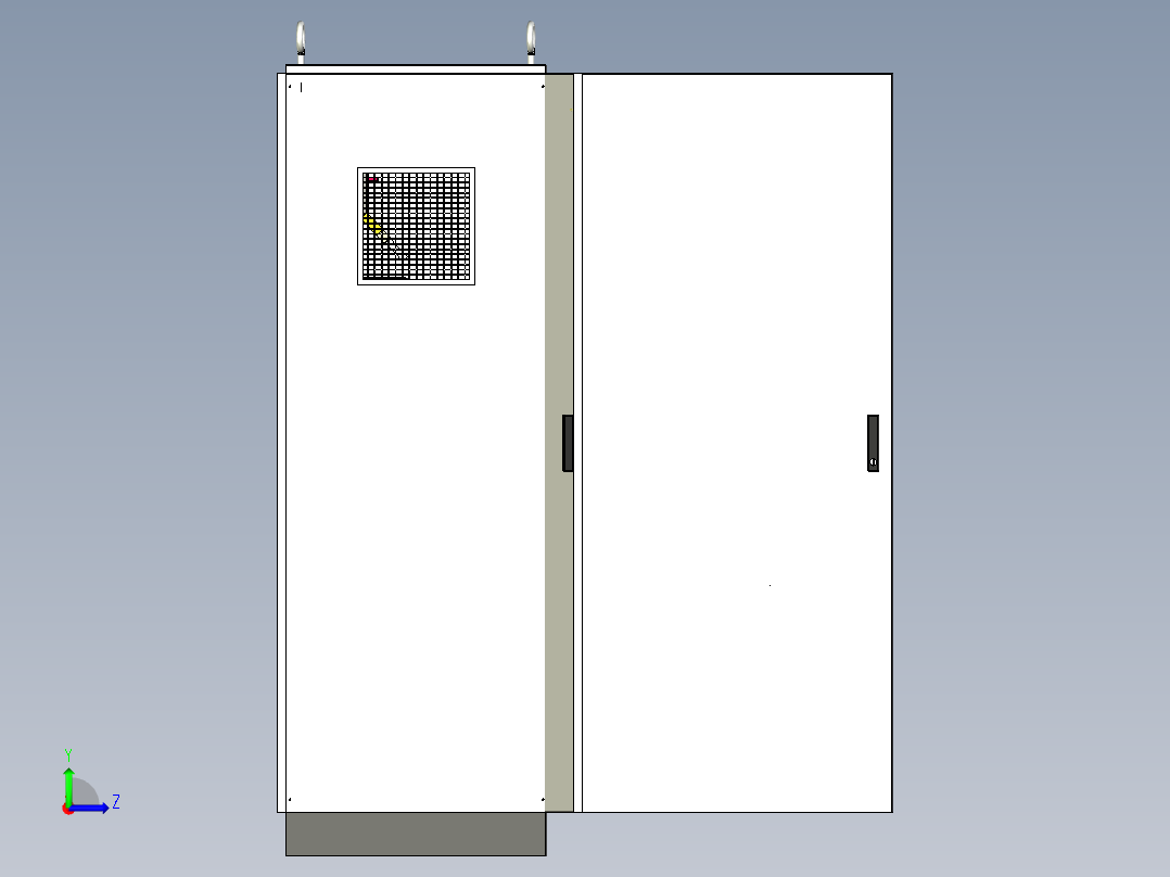 三柜组装双电源刀开关变频器控制柜左视图