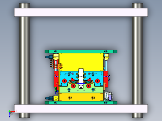 某家用汽车A柱1+1塑胶模具俯视缩略图