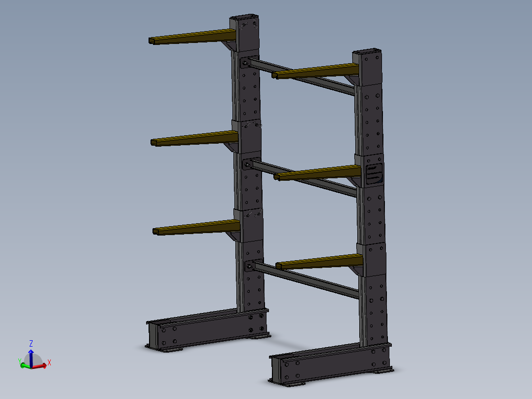 货架、三层两列悬臂货架