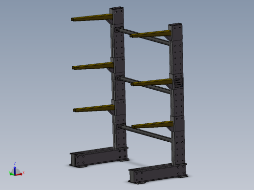 货架、三层两列悬臂货架