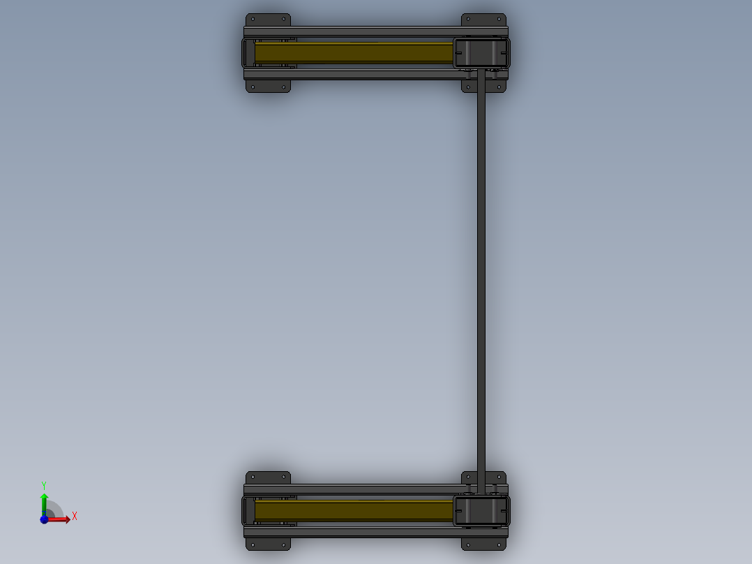 货架、三层两列悬臂货架前视图