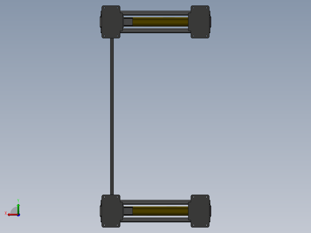 货架、三层两列悬臂货架后视图