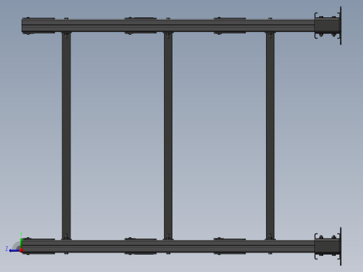 货架、三层两列悬臂货架右视缩略图