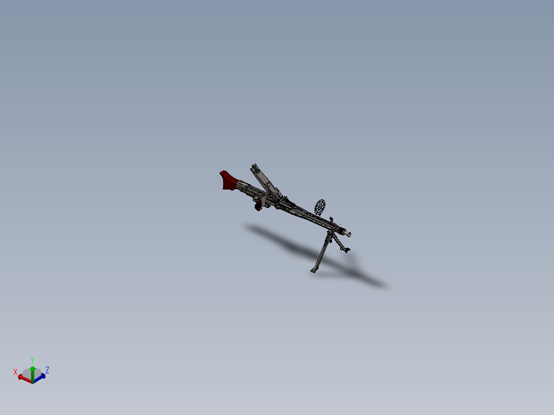 手枪左轮冲锋枪老式狙击步枪设计3D图纸mg-42-maschinengewehr-42 SW STP主视图