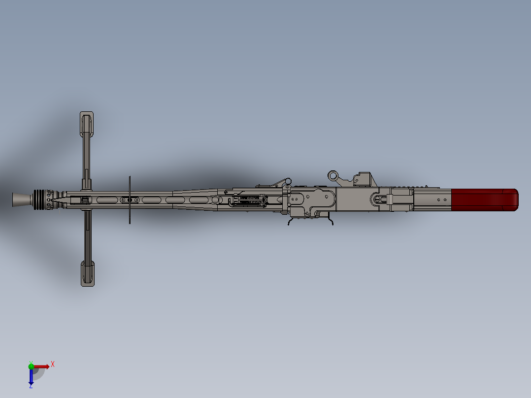 手枪左轮冲锋枪老式狙击步枪设计3D图纸mg-42-maschinengewehr-42 SW STP俯视图