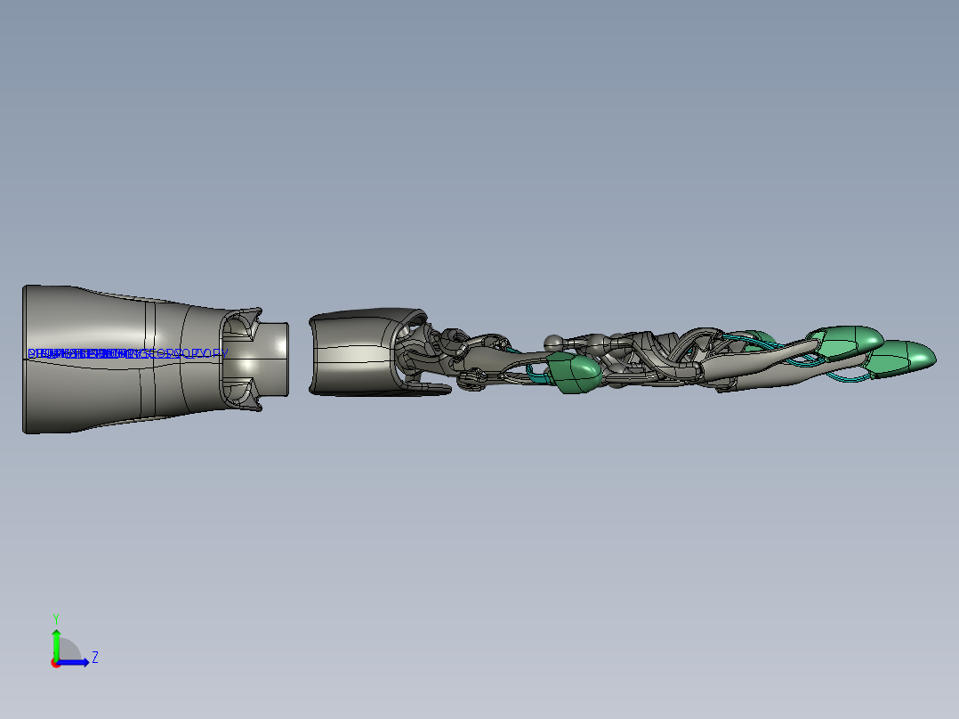 仿生手掌简易结构左视图