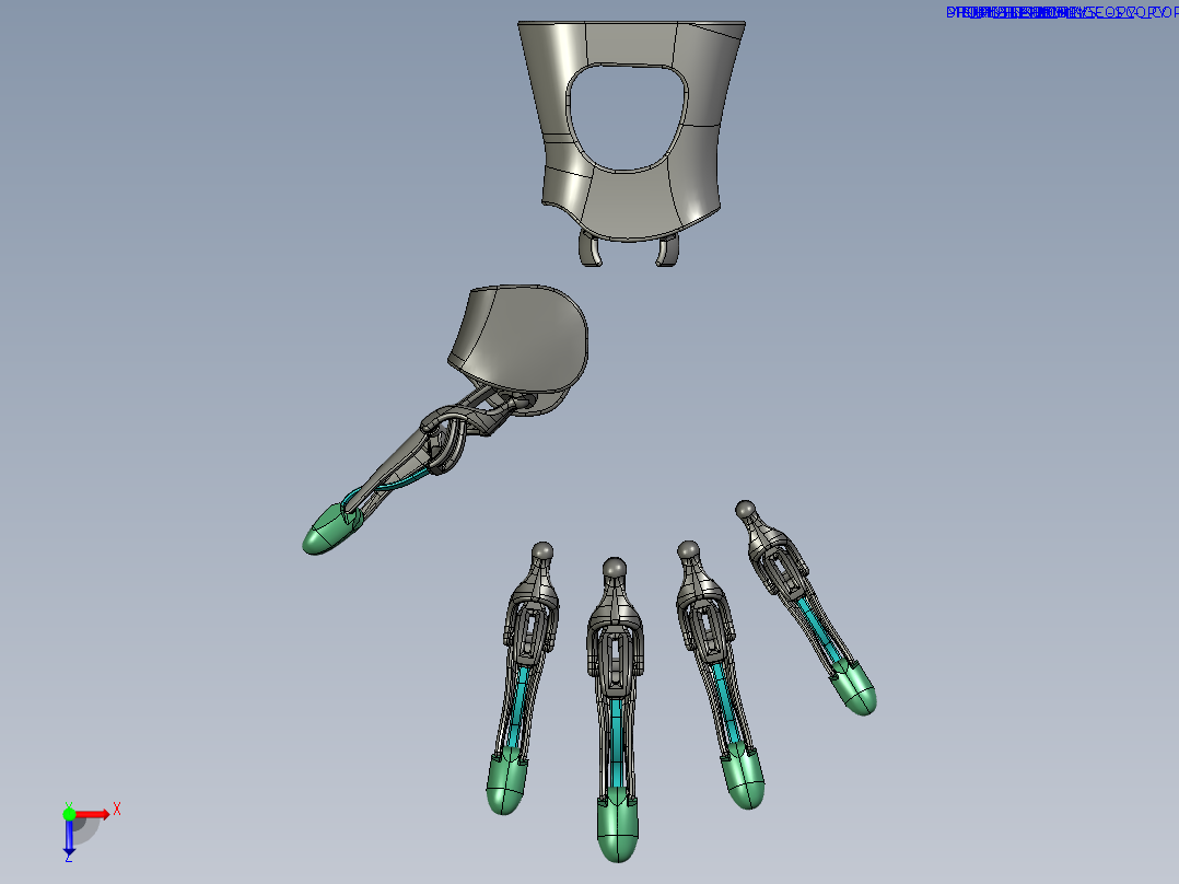 仿生手掌简易结构俯视图