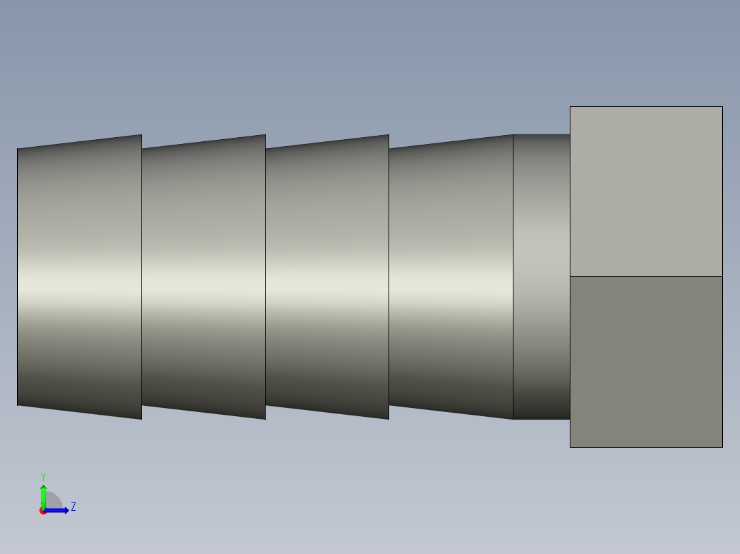P127-3分切割宝塔端左视图