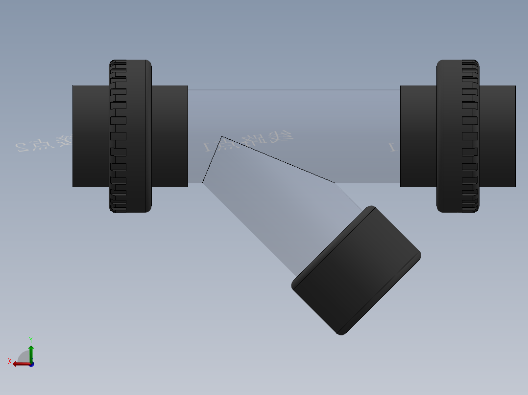 Y filter DN32 PN10 U-PVC后视图