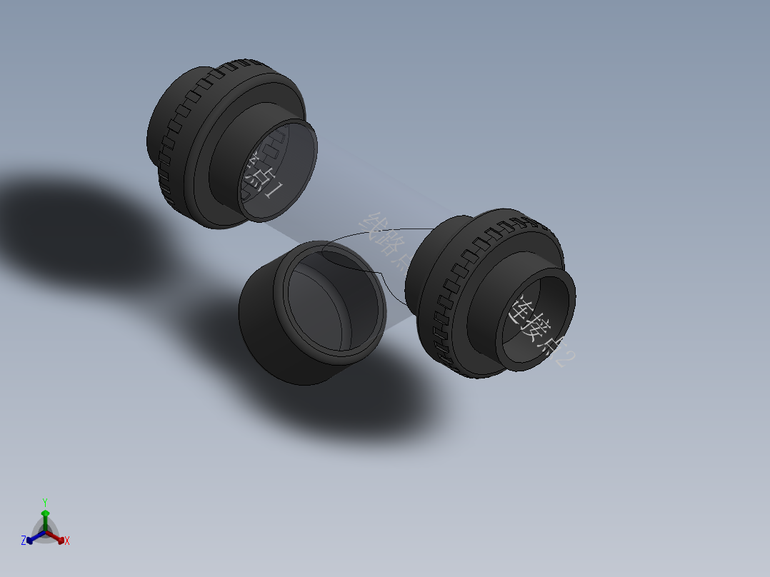 Y filter DN32 PN10 U-PVC正等轴测图