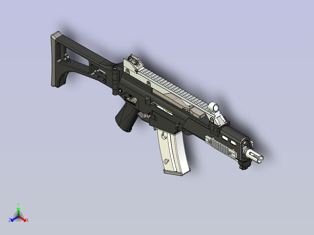G36C短突击步枪正等轴测图