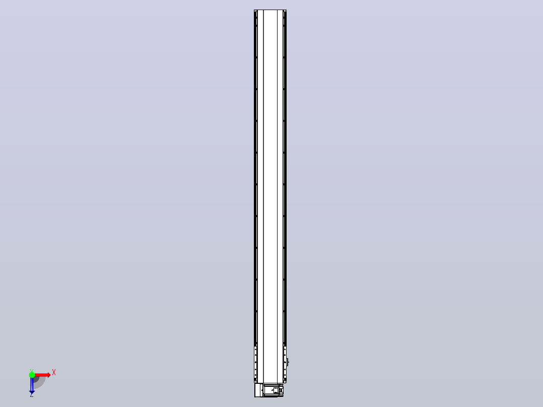 皮带直线轴半封闭可选导轨TPA-HNB-202D-140-L2000-LU-C-P75-N3俯视图
