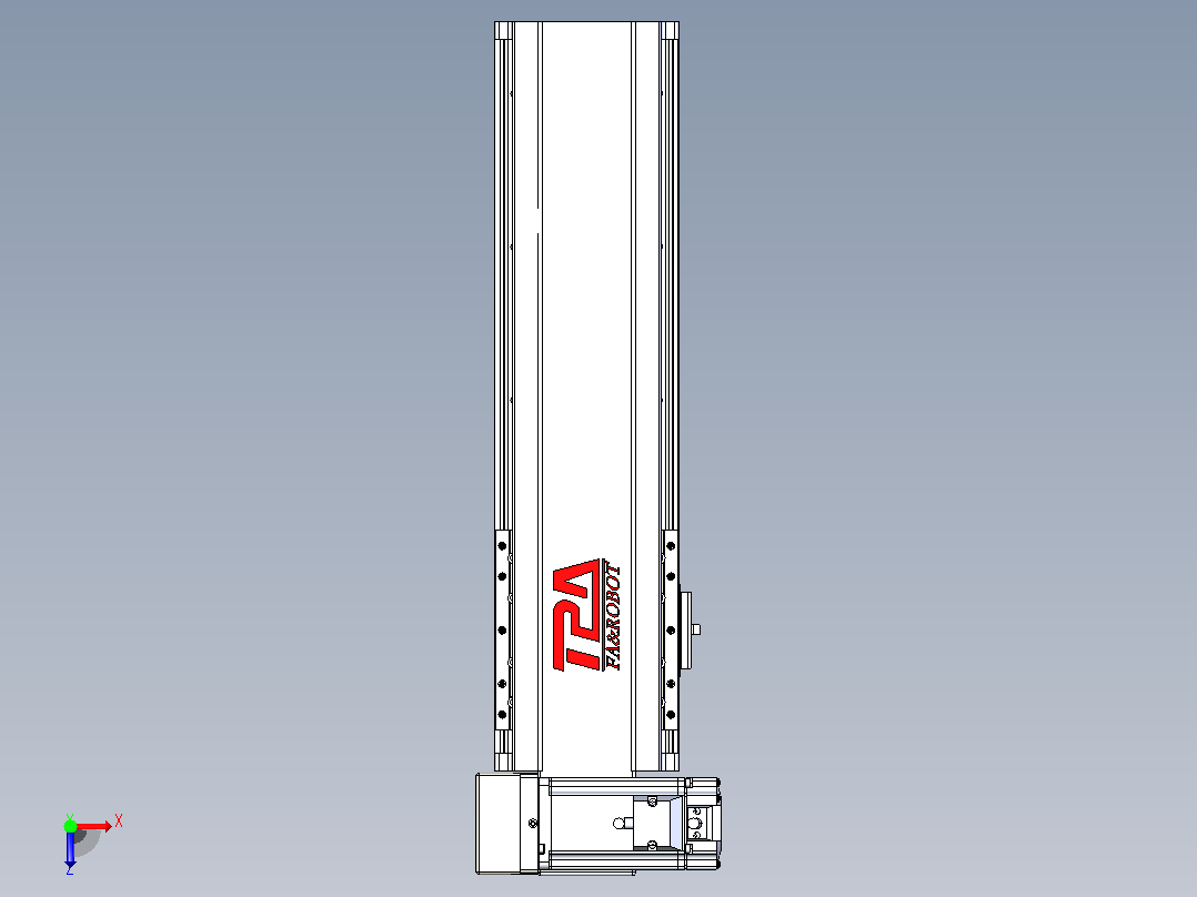 皮带直线轴半封闭可选导轨TPA-HNB-120D-110-L250-LU-Y-P40-N3俯视图