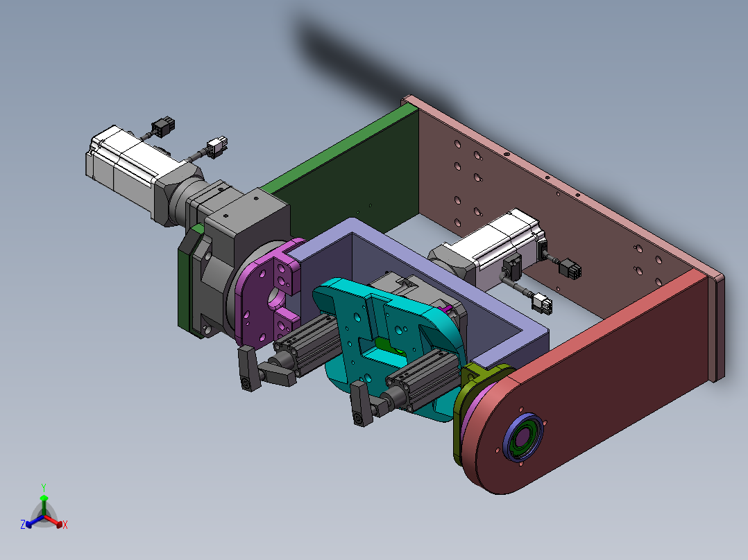 两轴旋转台图sw16正等轴测图