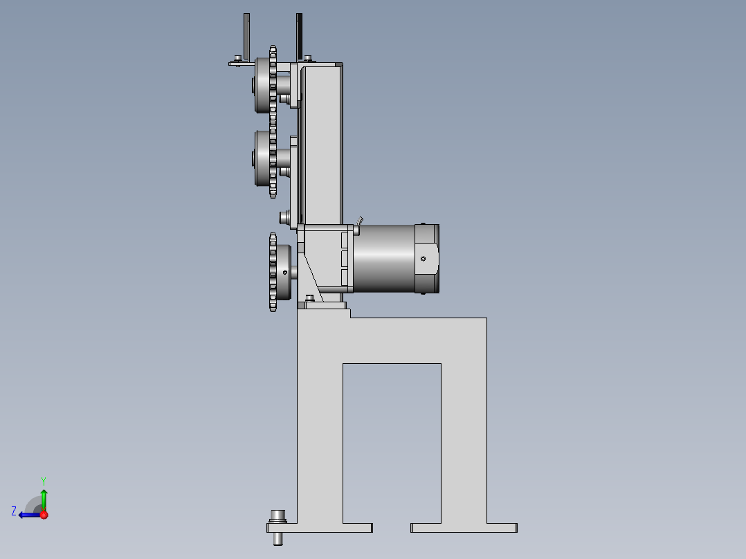带自动张紧机构的传送右视图