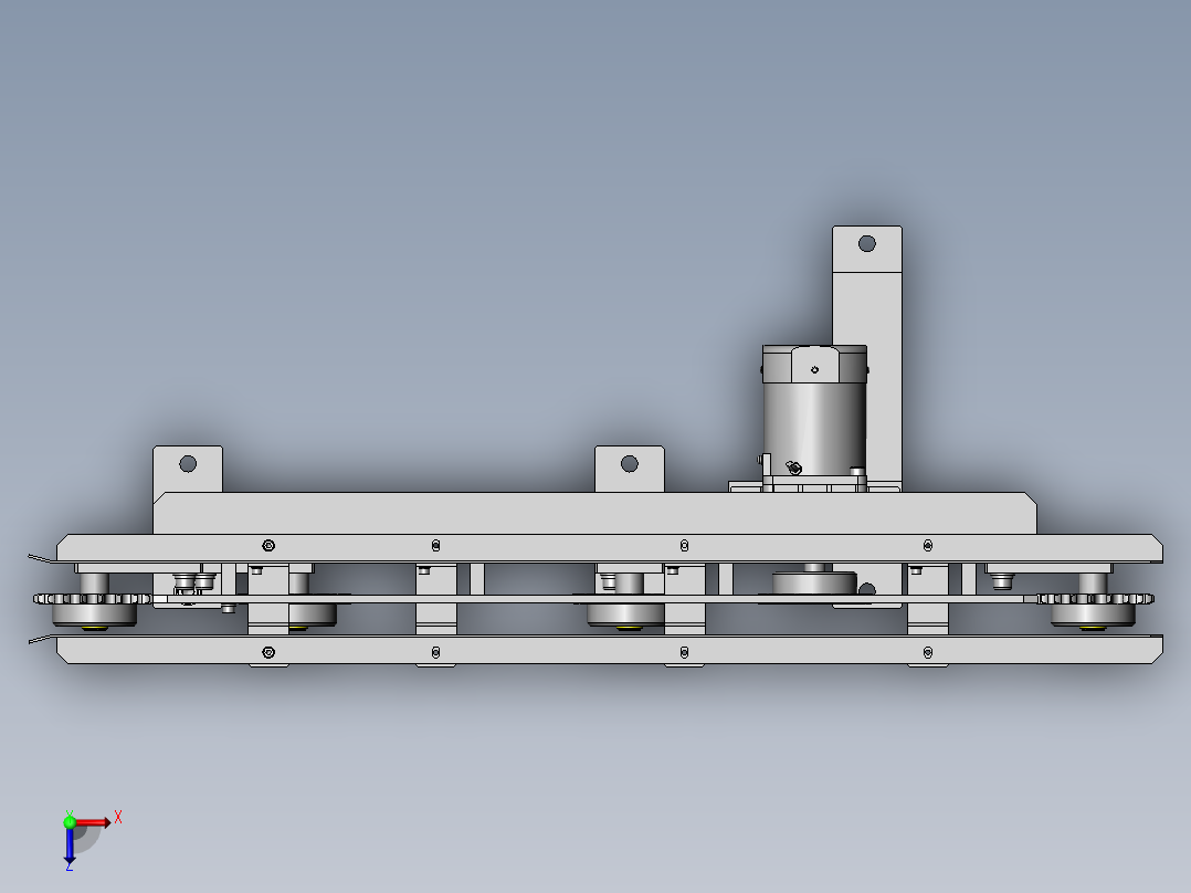 带自动张紧机构的传送俯视图