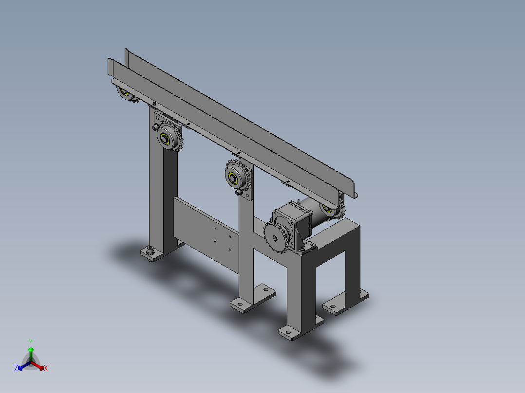 带自动张紧机构的传送正等轴测图