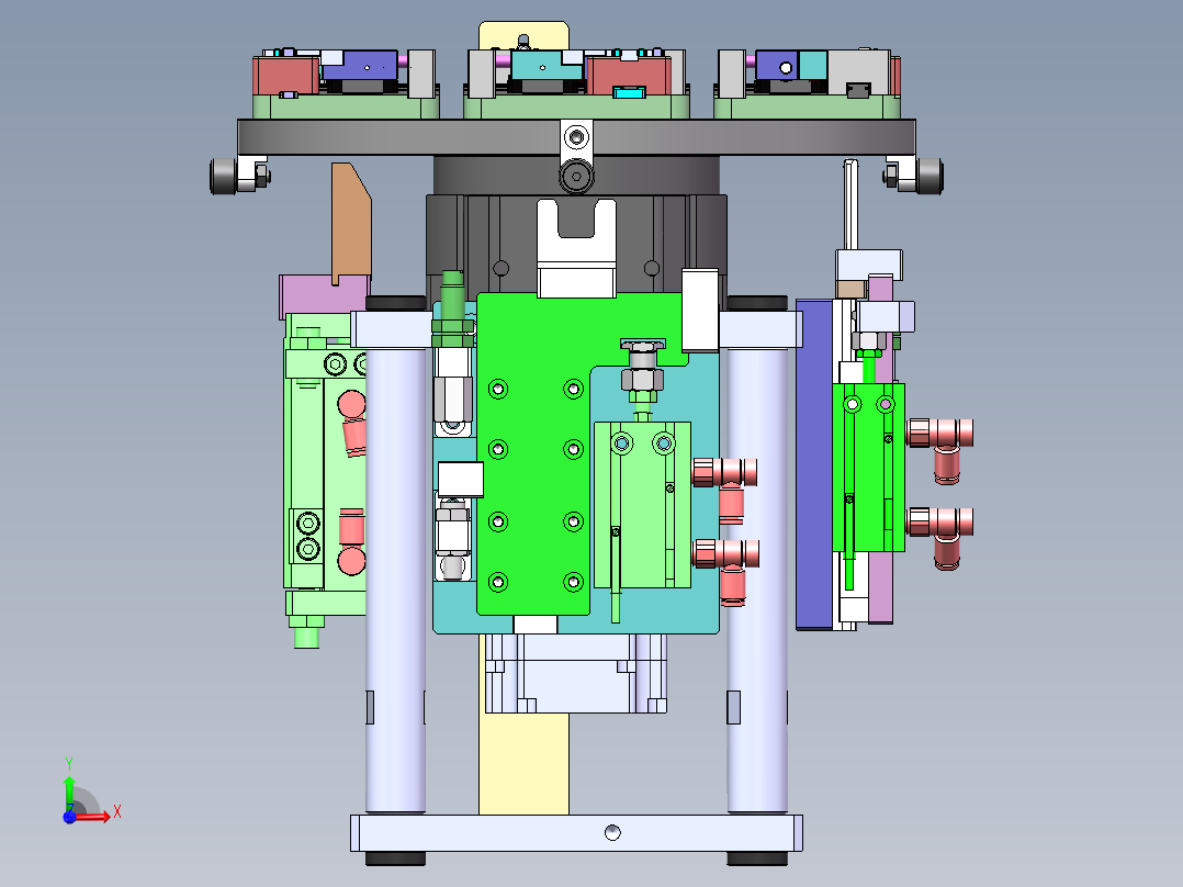 二次定位转盘模组sw16可编辑前视图