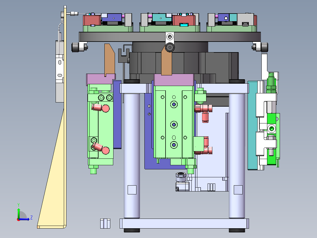 二次定位转盘模组sw16可编辑左视图