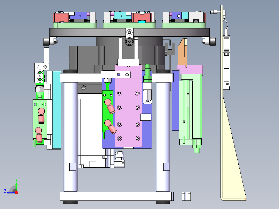 二次定位转盘模组sw16可编辑右视图