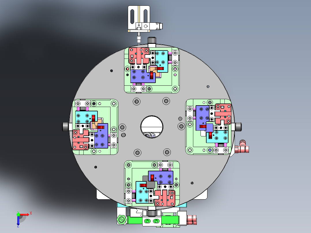 二次定位转盘模组sw16可编辑俯视图