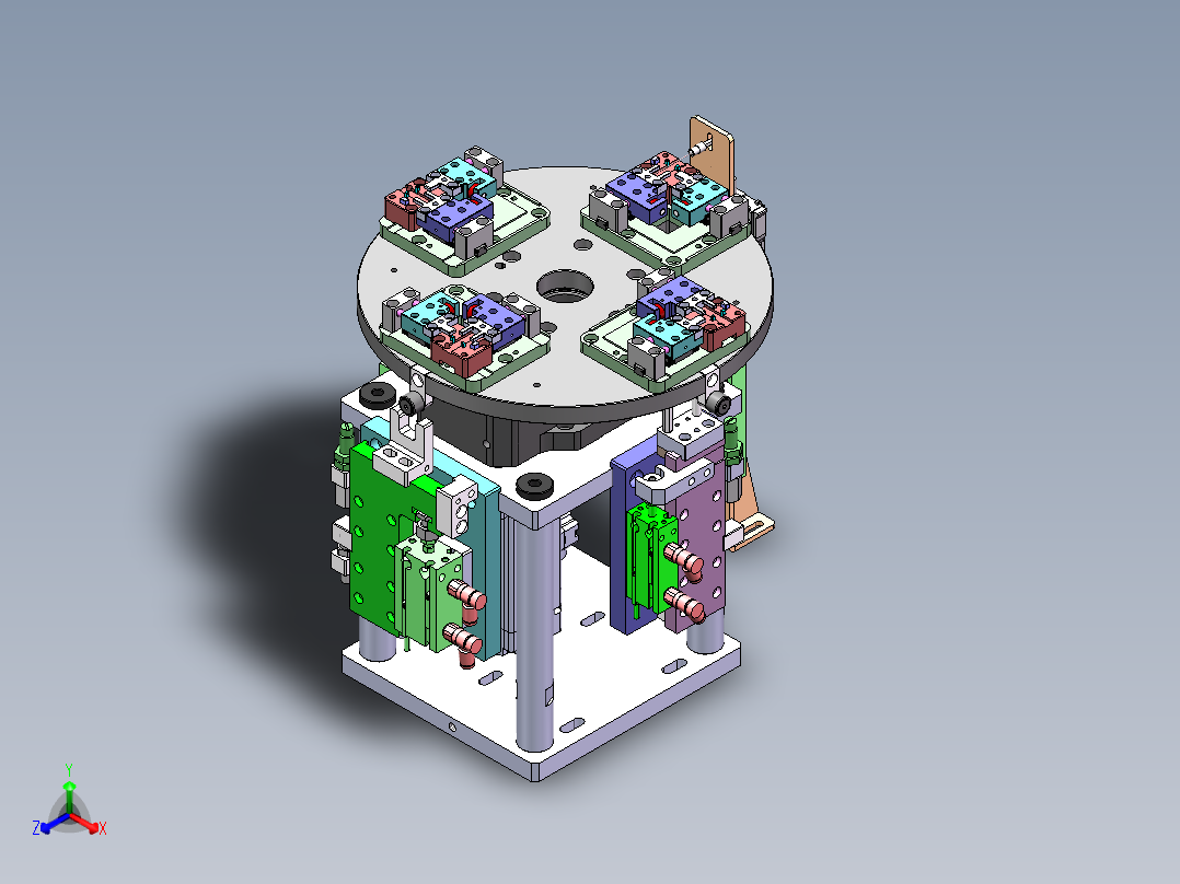 二次定位转盘模组sw16可编辑正等轴测图