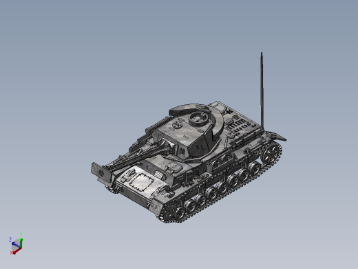 Panzerkampfwagen IV德军坦克模型3D图纸 Solidworks设计 附STEP正等轴测缩略图