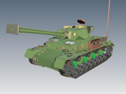 Panzerkampfwagen IV德军坦克模型3D图纸 Solidworks设计 附STEP缩略图