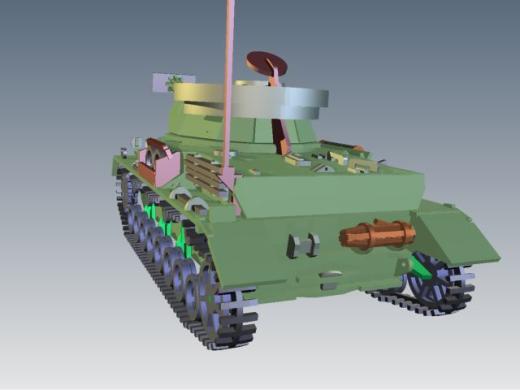 Panzerkampfwagen IV德军坦克模型3D图纸 Solidworks设计 附STEP缩略图