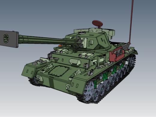 Panzerkampfwagen IV德军坦克模型3D图纸 Solidworks设计 附STEP缩略图
