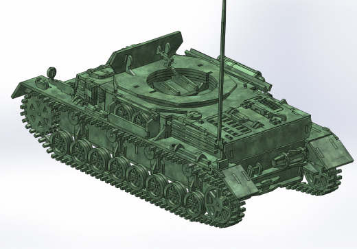 Panzerkampfwagen IV德军坦克模型3D图纸 Solidworks设计 附STEP缩略图
