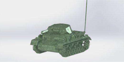 Panzerkampfwagen IV德军坦克模型3D图纸 Solidworks设计 附STEP缩略图