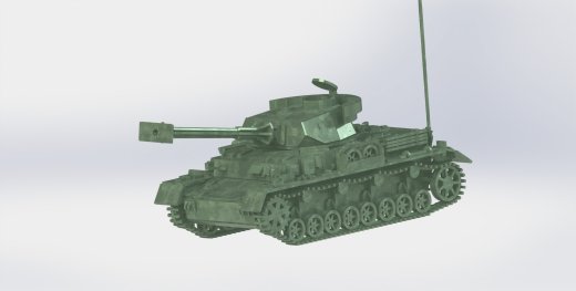 Panzerkampfwagen IV德军坦克模型3D图纸 Solidworks设计 附STEP缩略图