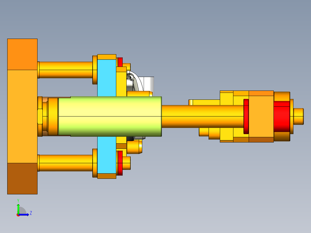 轴承压入工装设备3D模型左视图