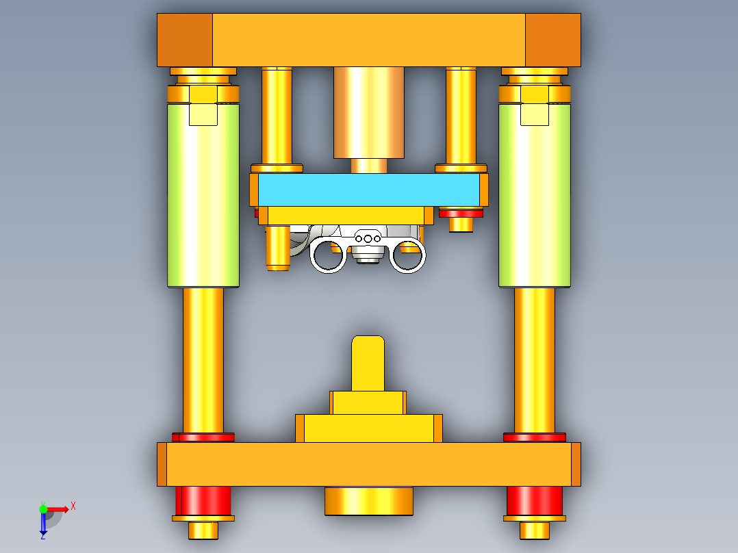 轴承压入工装设备3D模型俯视图