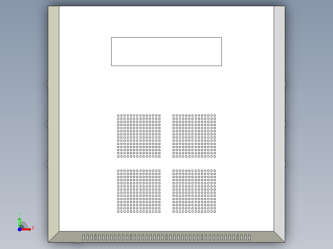 19英寸楼附脚轮常设机架-玻璃门-锁前视图