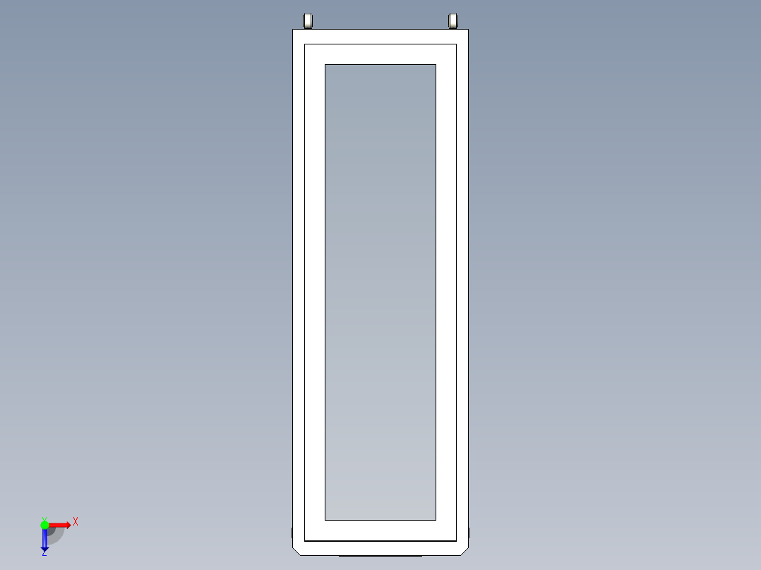 19英寸楼附脚轮常设机架-玻璃门-锁俯视图