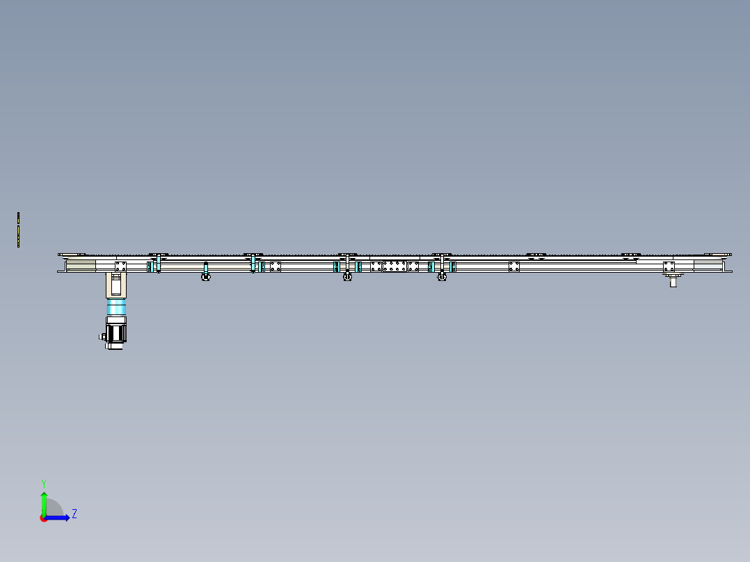 B1_多工位链条输送环形线左视图