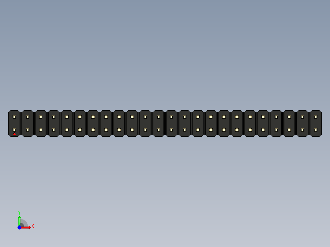 彩色公头100mil（2.54mm）系列-DS1021_black_2x24p_100mil_Type19_rev1.0前视图