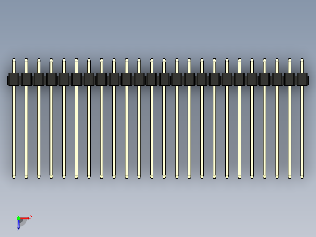 彩色公头100mil（2.54mm）系列-DS1021_black_2x24p_100mil_Type19_rev1.0俯视图