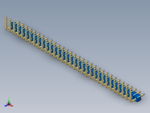 彩色公排针 100mil 2.54mm 系列-DS1022_blue_32p_100mil_TypeU_rev1.0