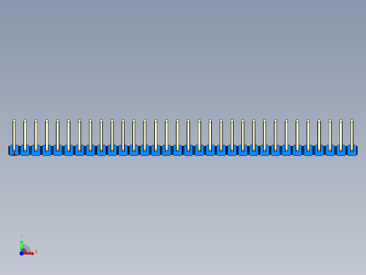 彩色公排针 100mil 2.54mm 系列-DS1022_blue_32p_100mil_TypeU_rev1.0前视缩略图
