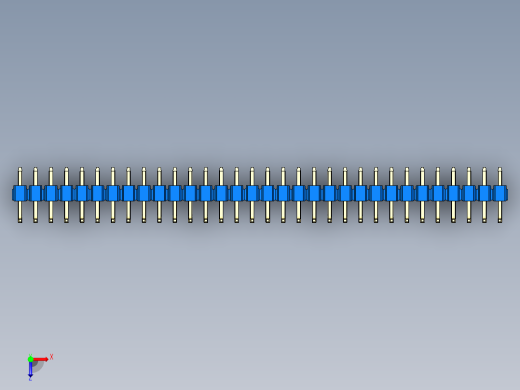 彩色公排针 100mil 2.54mm 系列-DS1022_blue_32p_100mil_TypeU_rev1.0俯视缩略图
