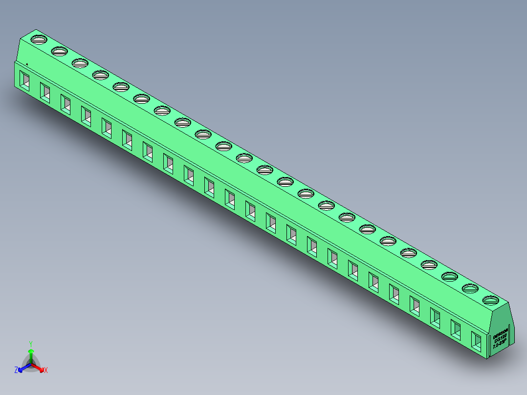 DEGSON DG128 系列 5.07.5mm 接线端子-DG128-7.5-23P-14-00AH正等轴测图